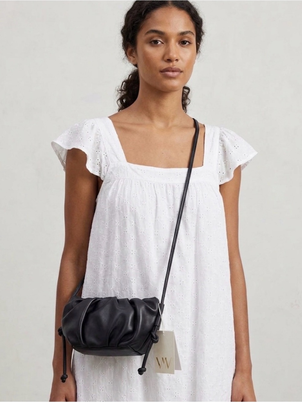 Worthington Black Gathered Crossbody Shoulder Bag